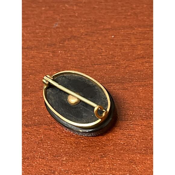 Antique Victorian French Jet Black Glass Mourning Brooch - Picture 2 of 8